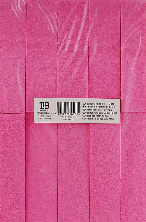 Четырехсторонний баф, розовый, 10 шт - Tools For Beauty  — фото N1