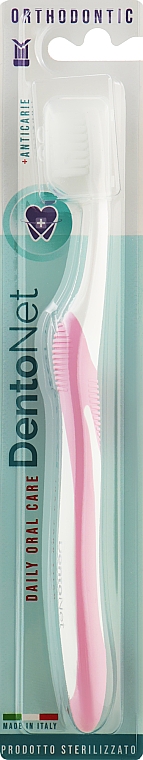 Зубная щетка "Dentonet Orthodontic", розовая - Dentonet Pharma — фото N2