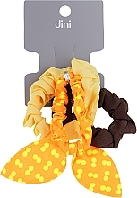 Парфумерія, косметика Резинки для волосся "Метелик" , AT-14, коричнева + горчична+ помаранчева в горошок - Dini Every Day