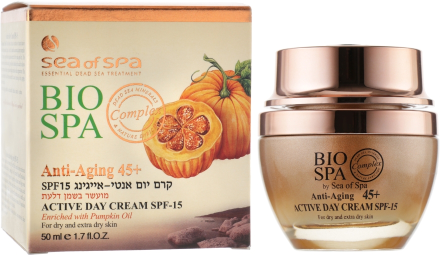 Антивозрастной дневной крем с тыквенным маслом - Sea of Spa Bio Spa Anti-Aging 45+ Active Day Cream
