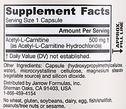 Ацетил карнитин - Jarrow Formulas Acetyl L-Carnitine 500 mg — фото N4