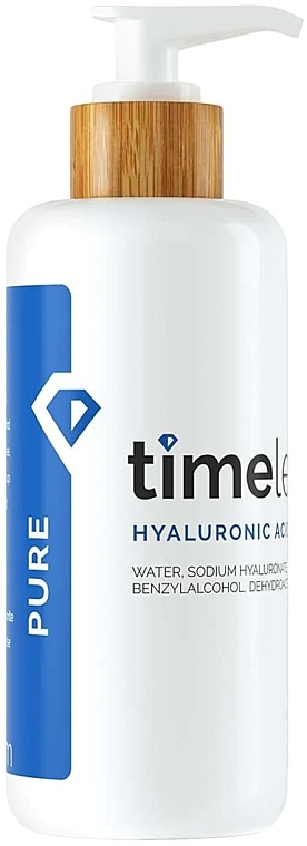 Увлажняющая и антивозрастная сыворотка для лица, с дозатором - Timeless Skin Care Hyaluronic Acid 100% Pure — фото N1