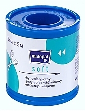 Медицинский пластырь мягкий, 5м х 5 см - Matopat Soft — фото N1