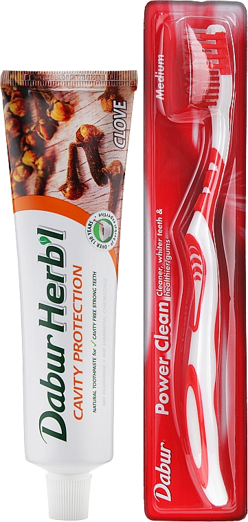 Набір - Dabur Herb'l (toothbrush/1шт + toothpaste/150g) — фото N2