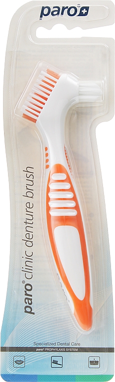 Щетка для зубных протезов, оранжевая - Paro Swiss Denture Brush — фото N1
