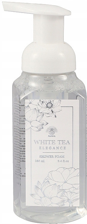 Набір "Білий чай" - Aurora White Tea Elegance (sh/foam/280ml + b/lotion/240ml + b/scrub/50ml + washcloth) — фото N6