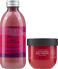 Набір - The Body Shop Juicy Strawberry Bath & Body Duo (b/yogurt/200ml + bath/f/250ml) — фото N2