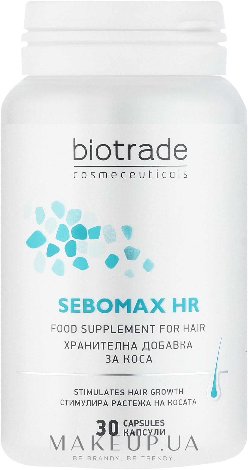Витаминно-минеральный комплекс против выпадения волос с биотином, цинком и селеном - Biotrade Sebomax HR Food Supplement For Hair — фото 30шт