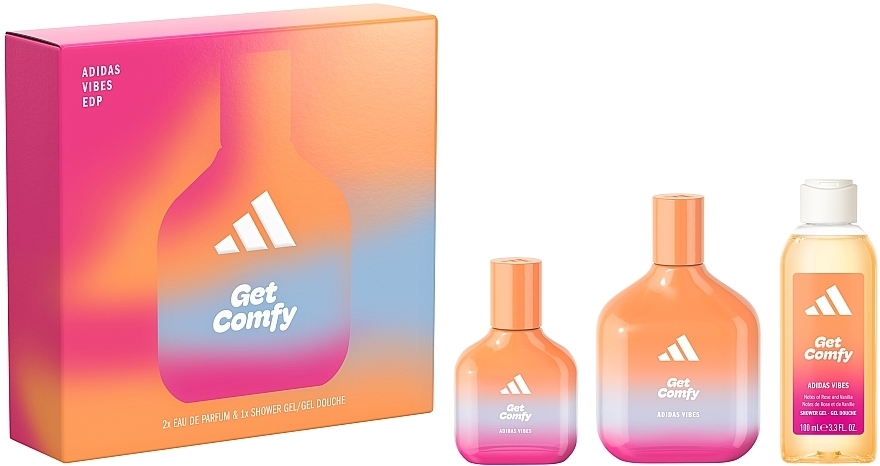 Adidas Vibes Get Comfy - Набір (edp/100ml + edp/30ml + sh/gel/100ml) — фото N1