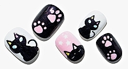 Накладные ногти для детей "Кот", черный, 962 - Deni Carte Magic Miss Tips — фото N3