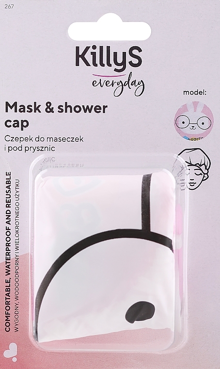 Шапочка для душу "Кролик", біла - Killys Mask & Shower Cap — фото N1