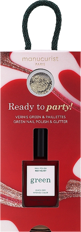 Набір - Manucurist Ready to Party Green Red Velvet + Gold Glitter — фото N1