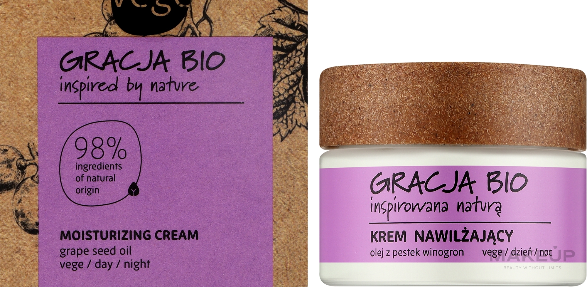 Крем для обличчя зволожувальний з олією виноградних кісточок - Gracja Bio Moisturizing Face Cream — фото 50ml