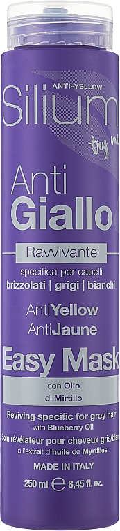 Маска для нейтрализации желтизны седых и окрашенных в оттенки блонд волос - Silium Anti-Yellow Easy Mask