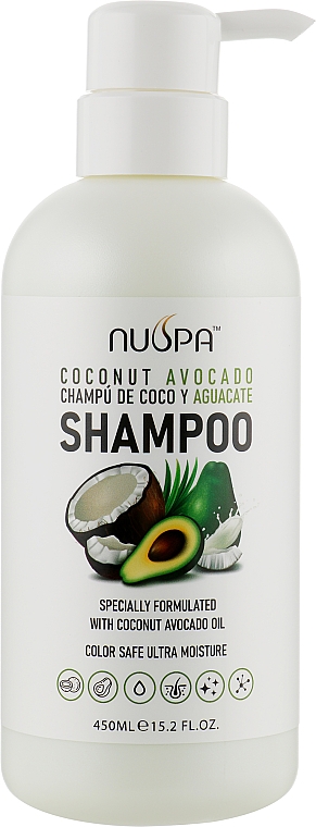 Бессульфатный шампунь для волос с кокосом и авокадо - Clever Hair Cosmetics Nuspa Coconut Avocado Shampoo — фото N1