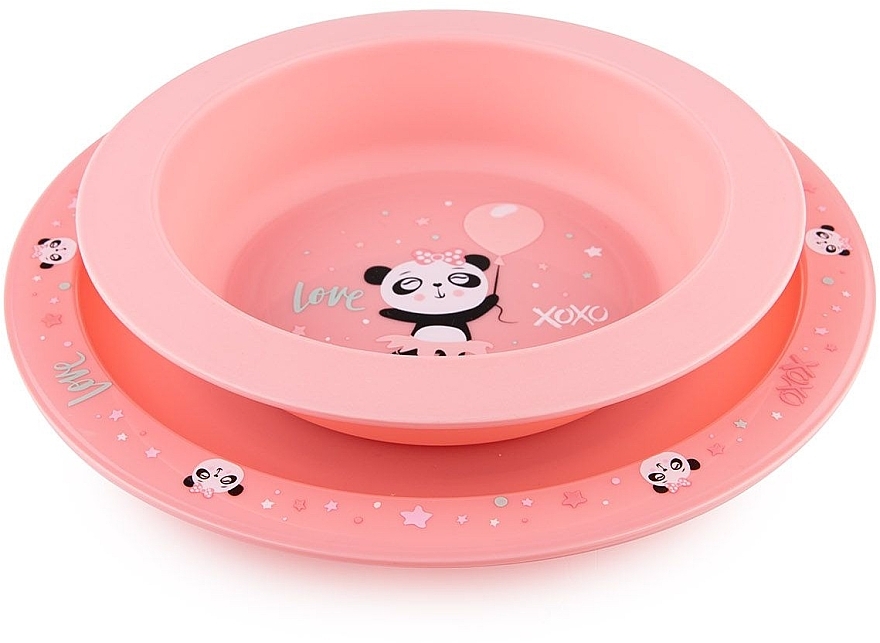 Набір посуду, 2 предмети "Exotic Animals", рожевий - Canpol Babies — фото N1