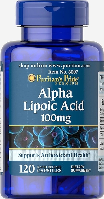 Альфа-липоевая кислота - Puritan's Pride Alpha Lipoic Acid 100mg  — фото N1