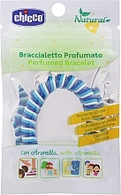 Парфумерія, косметика Браслет проти комарів із запахом, синьо-блакитно-білий - Chicco Perfumed Bracelet