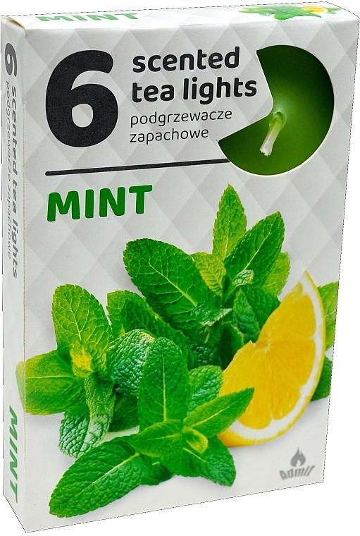 Чайные свечи "Мята", 6 шт. - Admit Scented Tea Light Mint — фото N1