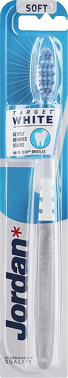 Зубная щетка мягкая, прозрачно-белая - Jordan Target White — фото N4