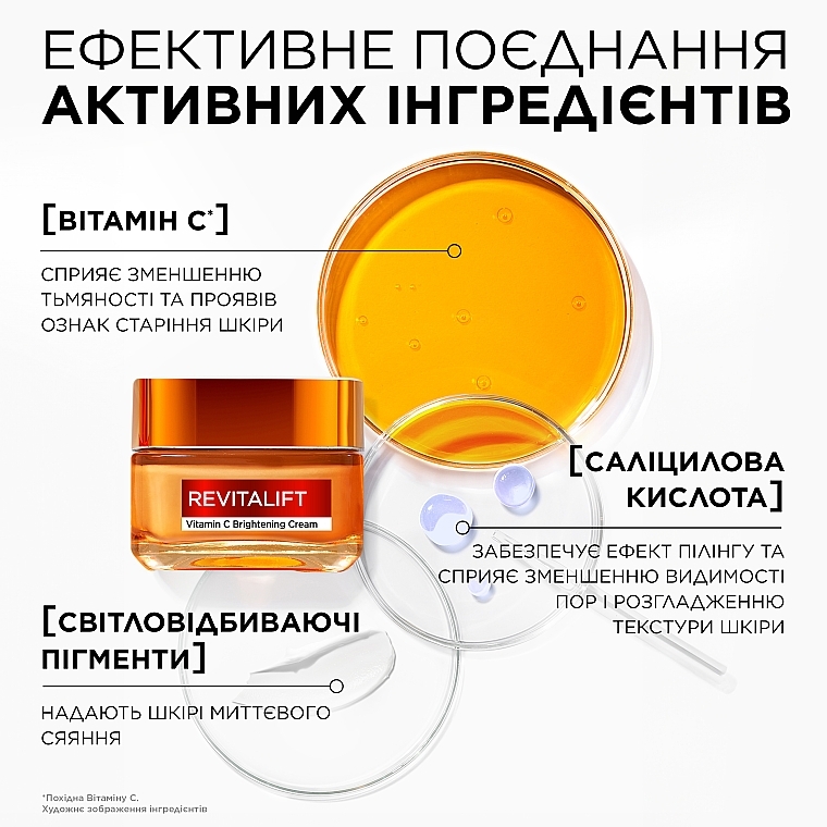 Крем для придания сияния коже лица - L'Oreal Paris Revitalift Vitamin C Brightening Cream — фото N6