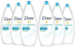 Духи, Парфюмерия, косметика Набор - Dove Gentle Exfoliating Nourishing Shower Gel (6 х g/scrub/250ml)