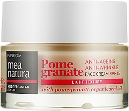Парфумерія, косметика Антивіковий крем для обличчя SPF15 - Mea Natura Pomegranate Anti-Ageing Face Cream Light Texture