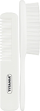 Набор детских расчесок, цвет белый - Titania (hairbrush/comb) — фото N2
