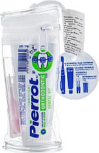 Парфумерія, косметика Набір дорожний ортодонтичний, фіолетовий - Pierrot Orthodontic Dental Kit (tbrsh/1шт + tpst/25ml + brush/2шт + wax/1уп.)