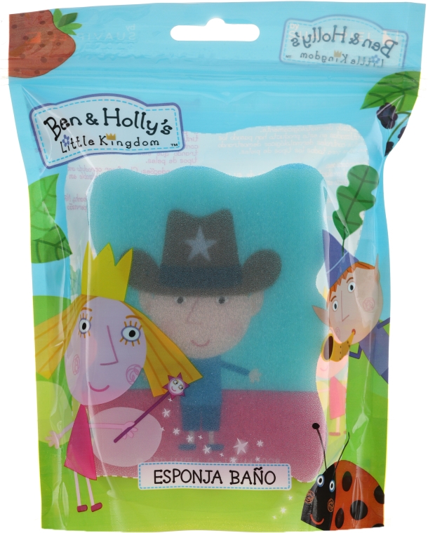 Мочалка банная детская "Бен и Холли", Бен, шериф, голубая - Suavipiel Ben & Holly Bath Sponge — фото N1