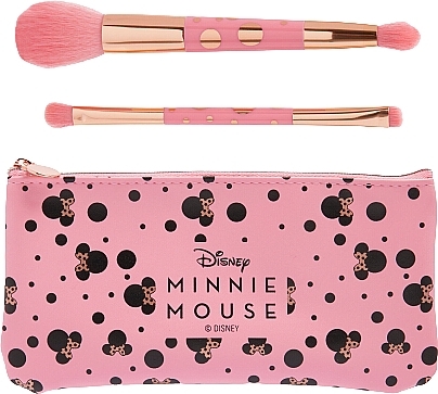 Набор - Makeup Revolution Disney's Minnie Mouse Brush Set (brush/2pc + bag) — фото N2