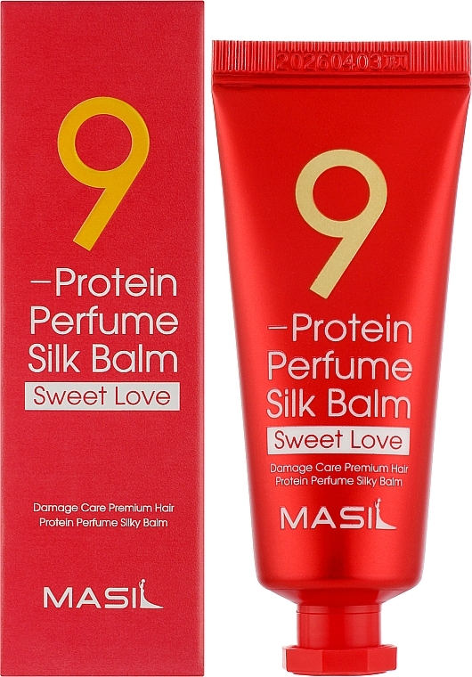 Незмивний бальзам для захисту волосся з ароматом гібіскусу і троянди - Masil 9 Protein Perfume Silk Balm Sweet Love — фото N2