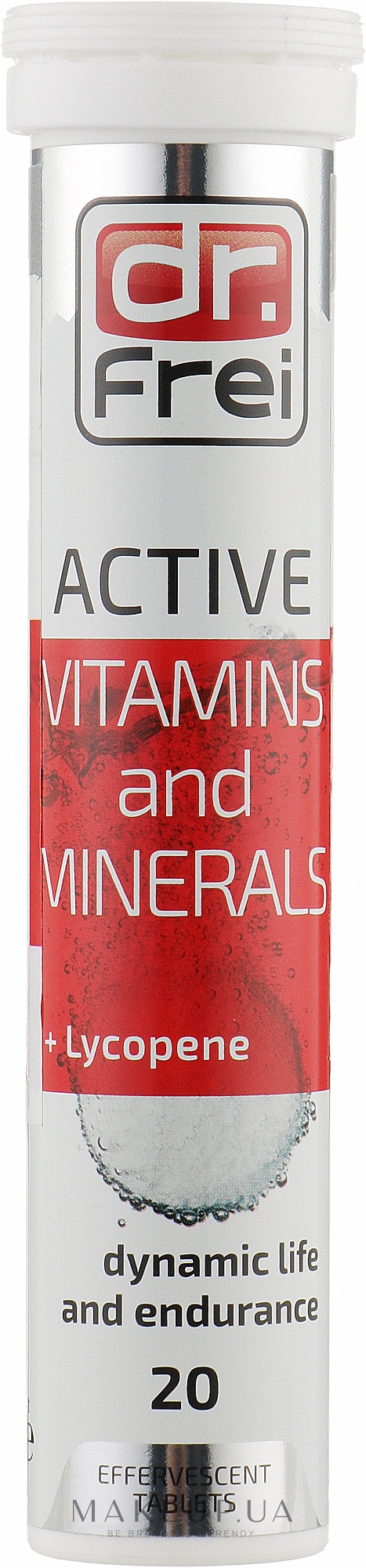 Вітаміни шипучі "Актив. Вітаміни й мінерали + лікопин" - Dr. Frei Active Vitamins And Minerals+Lycopene — фото 20шт