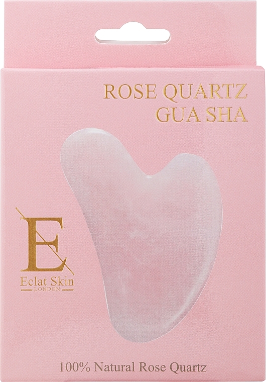 Массажер-скребок для лица "Гуа Ша", розовый кварц - Eclat Skin London Rose Quartz Gua Sha — фото N2