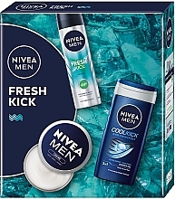 Парфумерія, косметика Набір чоловічий - NIVEA MEN Fresh Kick 2024 (sh/gel/250ml + deo/150ml + cr/75ml)