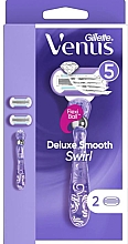 Бритва с 2 сменными насадками - Gillette Venus Deluxe Smooth Swirl — фото N1