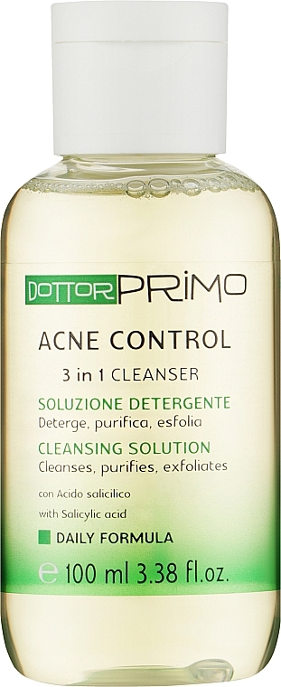 Салициловый 2% очищающий гель для проблемной кожи с демодекозом - Dottor Primo Acne Control 3 in 1 Cleanser — фото N1