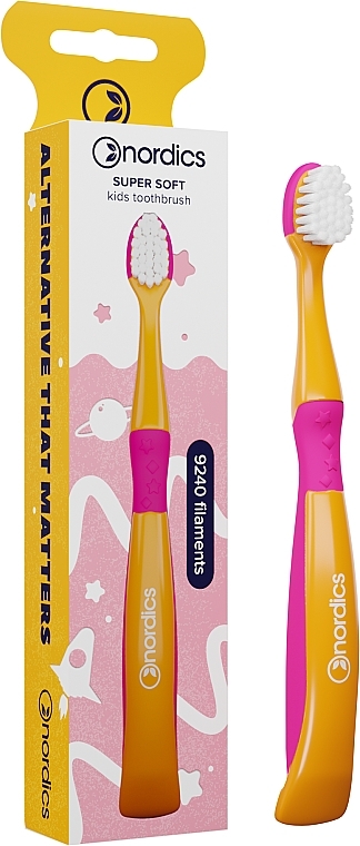 Дитяча зубна щітка "Русалка", помаранчева з фіолетовим - Nordics Super Soft Kids Toothbrush 9240 — фото N1