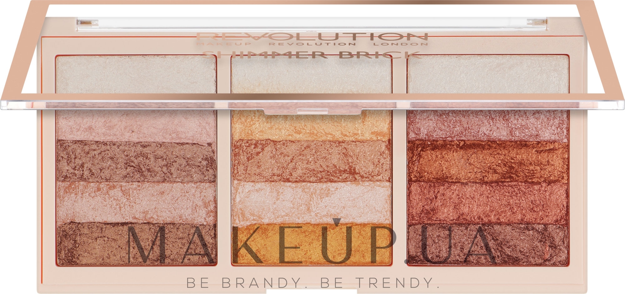Палетка шимерів для обличчя - Makeup Revolution Shimmer Brick Palette — фото 12g