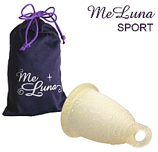 Парфумерія, косметика Менструальна чаша з петлею, розмір L, золотий глітер - MeLuna Sport Menstrual Cup