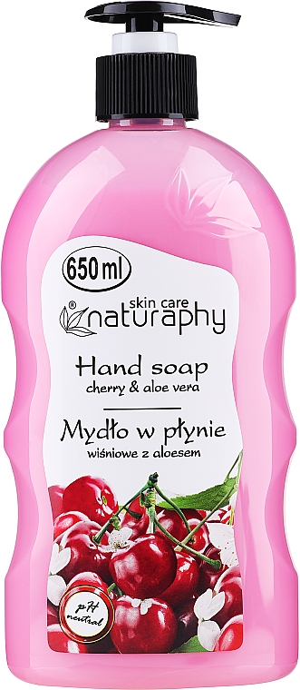 Рідке мило для рук "Вишня і алое вера" - Bluxcosmetics Naturaphy Hand Soap — фото N2
