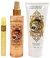 Cuba Jungle Tiger - Набор (edp/100ml + edp/35ml + edp/15ml + b/spray/200ml + b/lot/200ml) — фото N2