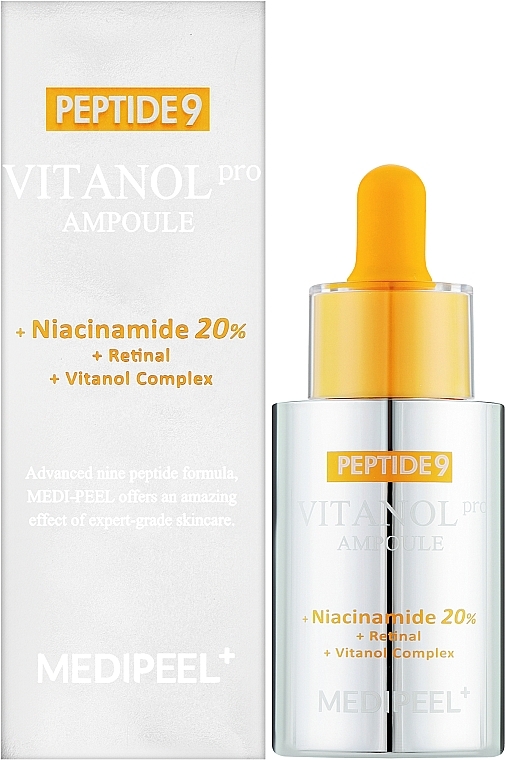 Осветляющая сыворотка с комплексом 9 пептидов и 20% ниацинамида - MEDIPEEL Peptide 9 Vitanol Ampoule Pro — фото N2