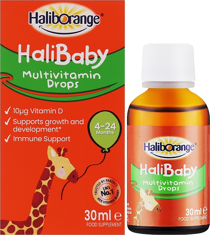 УЦЕНКА Мультивитамины для малышей, капли - Haliborange HaliBaby Multivitamin Drops * — фото N2