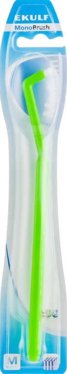 Монопучкова зубна щітка середньої жорсткості, зелена - Ekulf