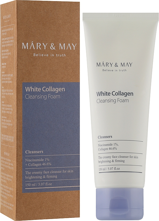 Пінка для вмивання з колагеном та ніацинамідом - Mary & May White Collagen Cleansing Foam — фото N2