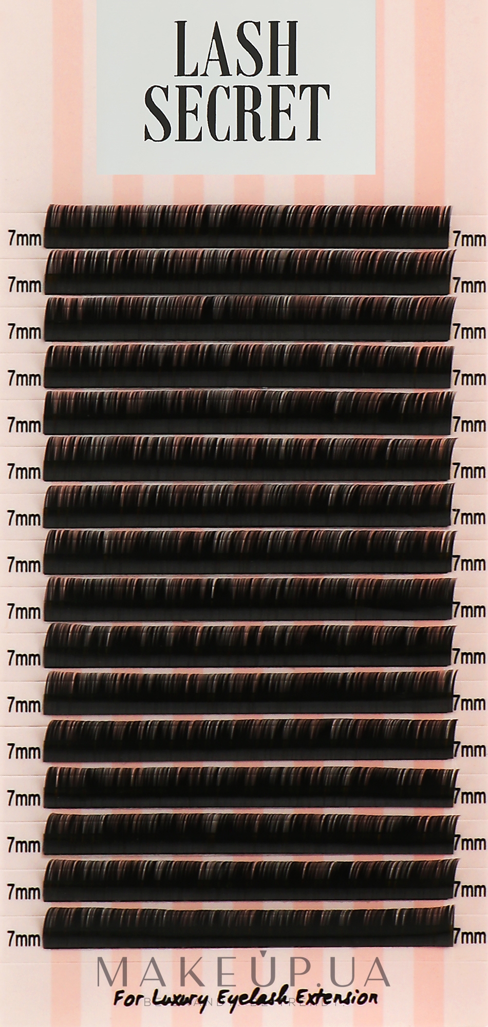 Накладные ресницы, черные, 16 линий (один размер, 0.1, С, 7) - Lash Secret — фото 1уп