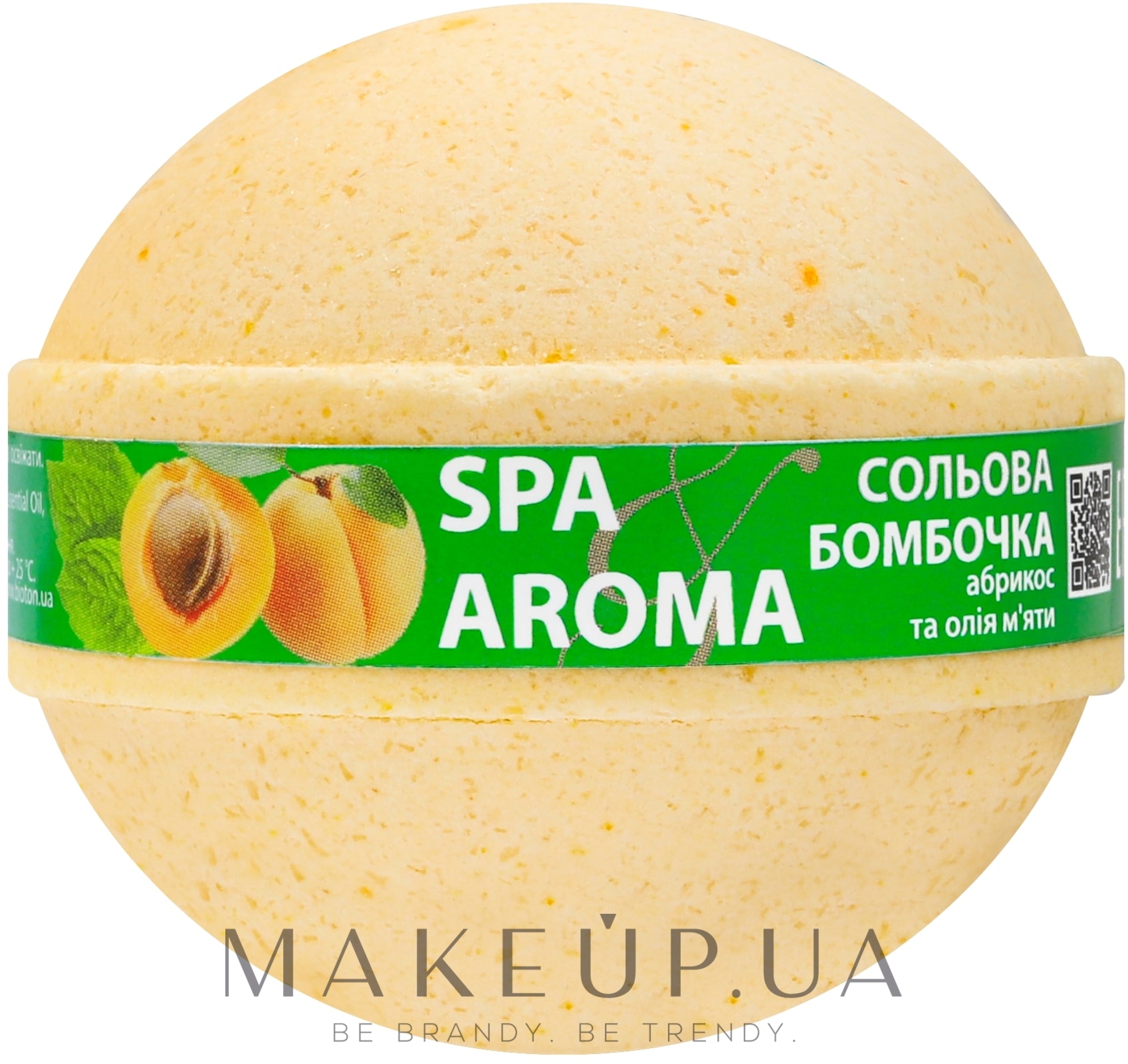 Сольова бомбочка для ванн "Абрикоса й олія м'ята" - Bioton Cosmetics Spa & Aroma Bath Bomb — фото 75g