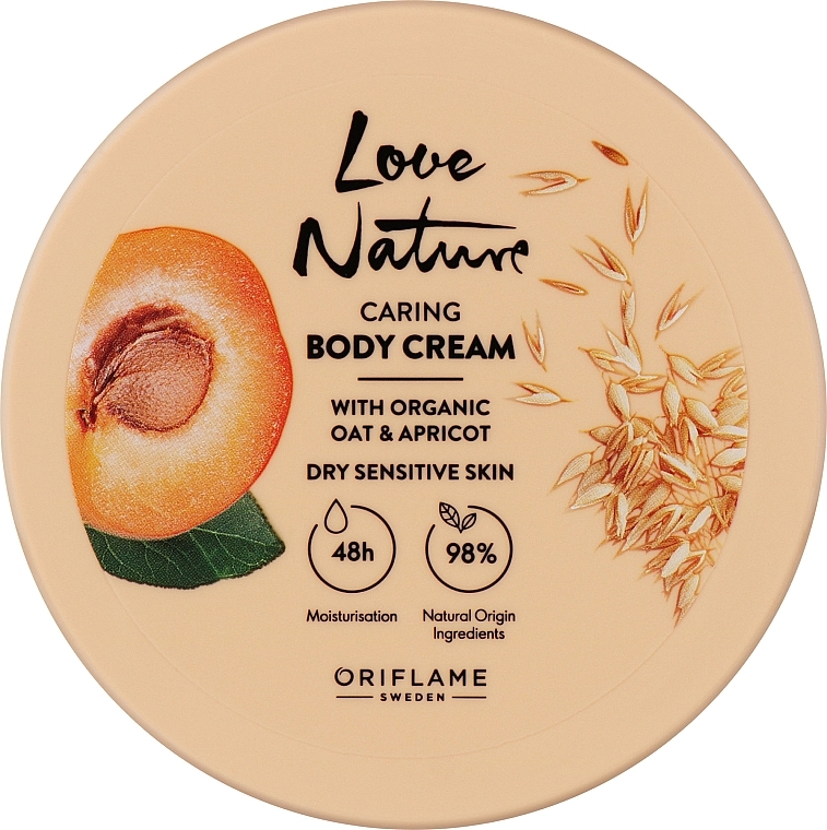 Ухаживающий крем для тела с органическим овсом и абрикосом - Oriflame Love Nature