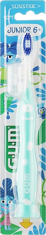 Зубная щетка "Junior Monster", бирюзовая - G.U.M Toothbrush — фото N1